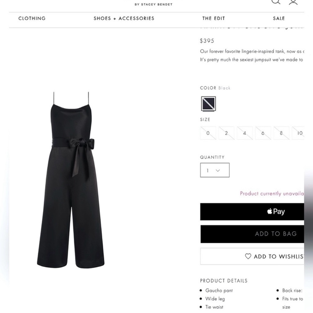 Alice + Olivia Harmon Black Sleeveless Wide Leg Jumpsuit Size 2 - Picture 7 of 8
